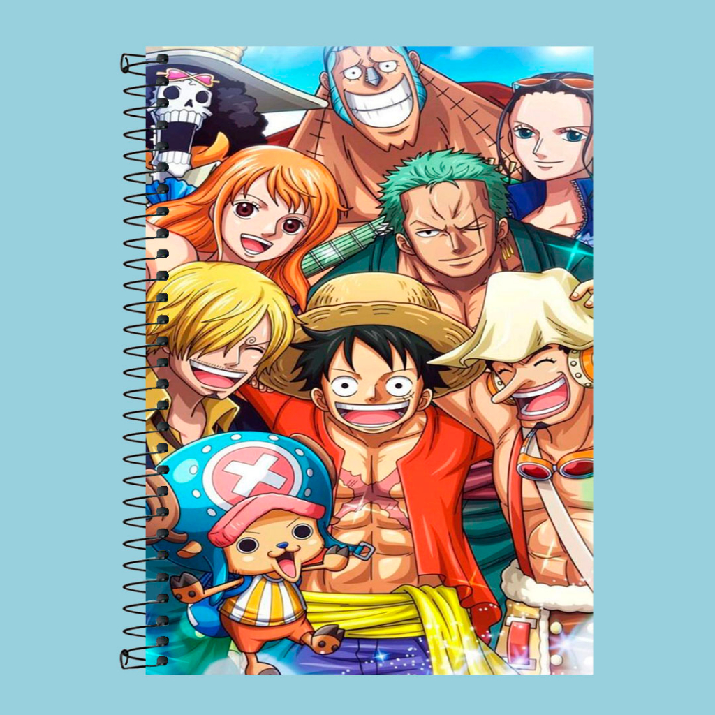Cadernos personalizados one piece 1 a 16 matérias, capa desenho anime ...