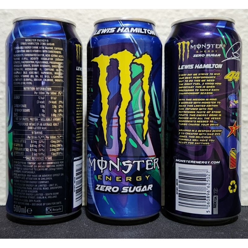 Monster Energy Lewis Hamilton Zero Sugar 500ml Corre Que Ta Baratinho