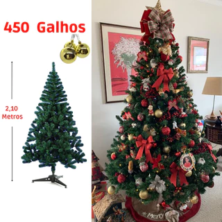 Arvore Natal Pinheiro Verde 1,20 a 2,10 Metros 200 a 750 Galhos Decoração Natalina