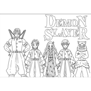 100 Desenhos Para Pintar e Colorir Demon Slayer Folhas A4 Sulfite  Avulsas/Soltas