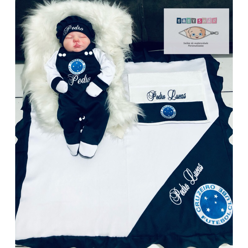 Saída maternidade personalizada Cruzeiro baby masculino
