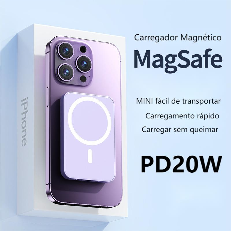 Inova Carregador Magsafe 5000mAh Portátil Indução iPhone Apple Carga Magnética sem fio tesouro de carregamento magnético sem fio