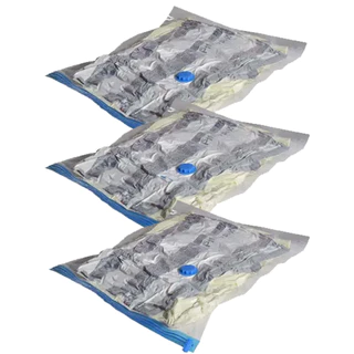 Kit com 3 Sacos À Vácuo Para Viagem Roupas Organização 60x80 Cm