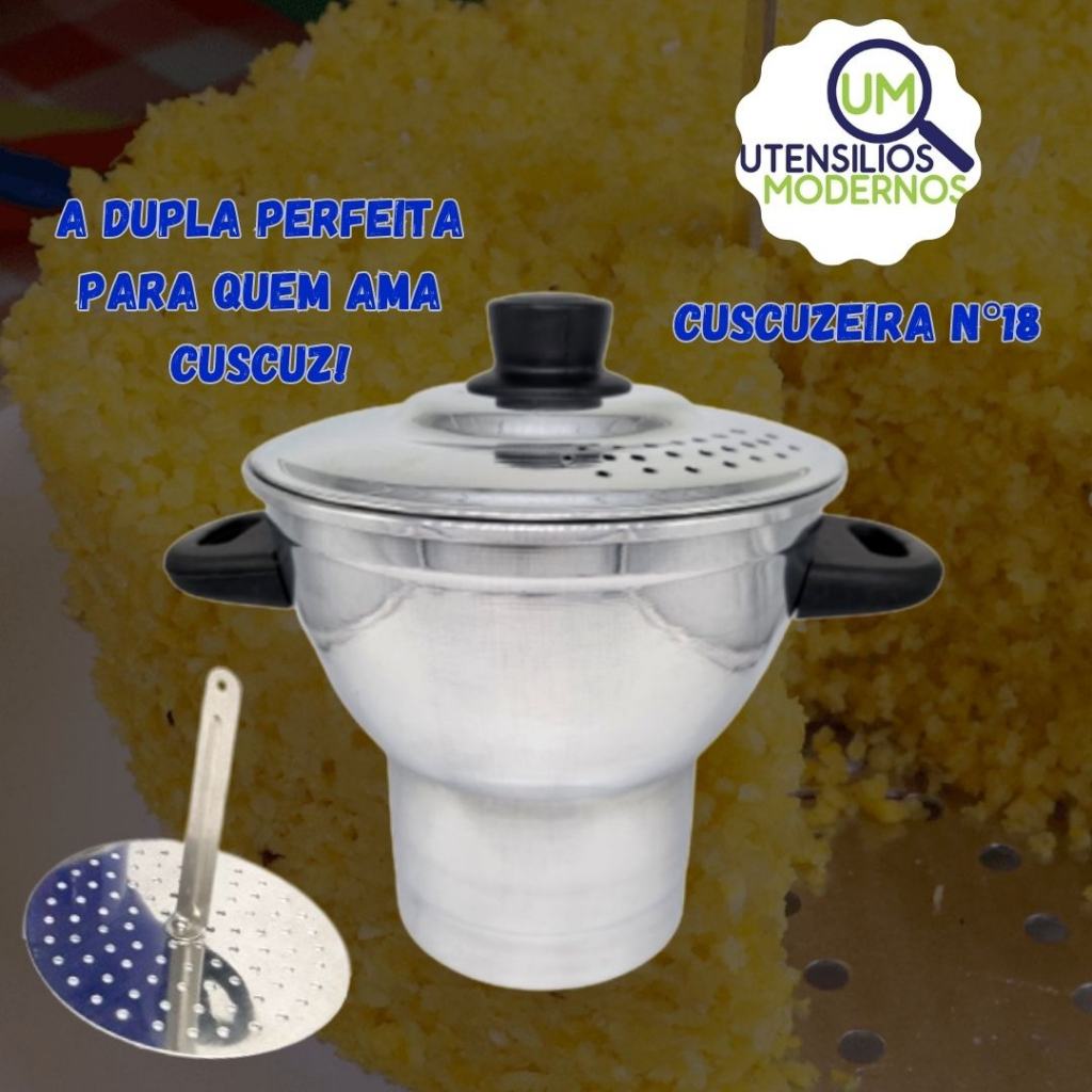 Cuscuzeira Nordestina Alumínio Polido nº18 Aluminio Amj | Shopee Brasil