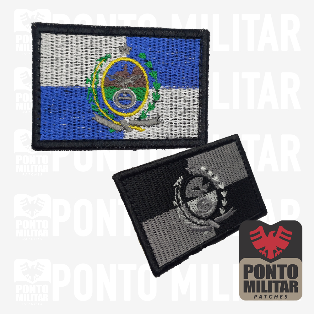 Patch bandeira Brasil OD negativo bordado - Ponto Militar - Hunter Airsoft