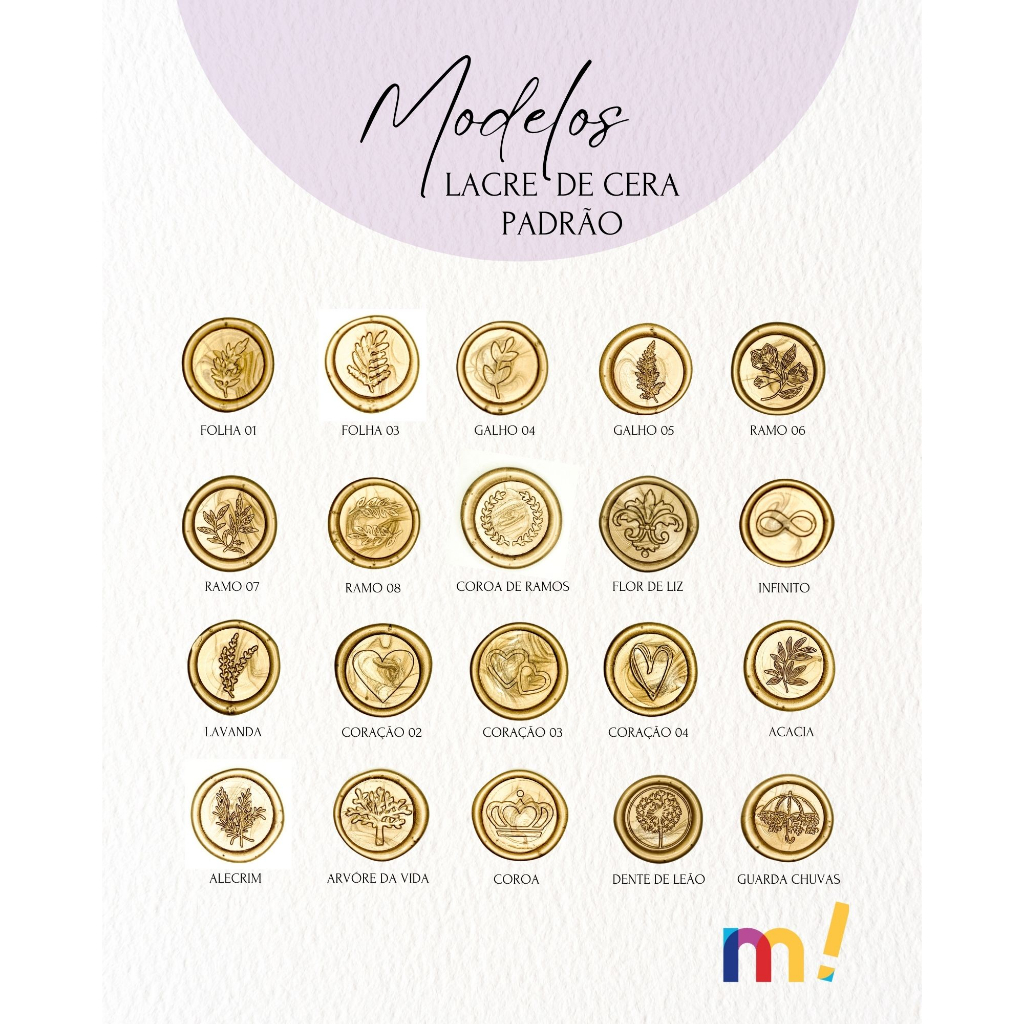 Kit 120 Lacre de Cera | com adesivo 3M