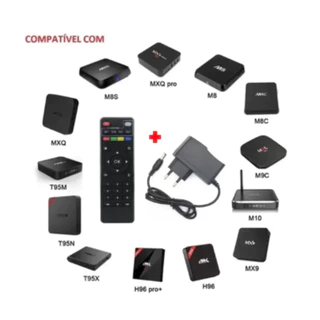 KIT Controle remoto universal caixa/Box de smart TV + Fonte de alimentação 5v 2Amp