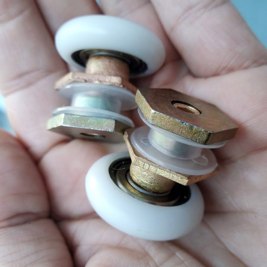 2 Roldanas Em Latão Para Box De Banheiro De Vidro (08 mm) Temperado ...