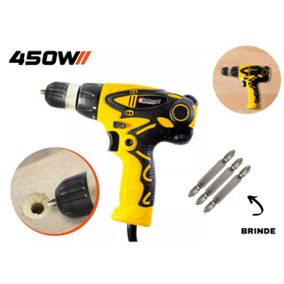 Parafusadeira Furadeira Eletrica Profissional Multiuso 450w Multifuncoes com Chave Dupla Magnetica Promoção tipo dewalt Siga Tools Nakasaki