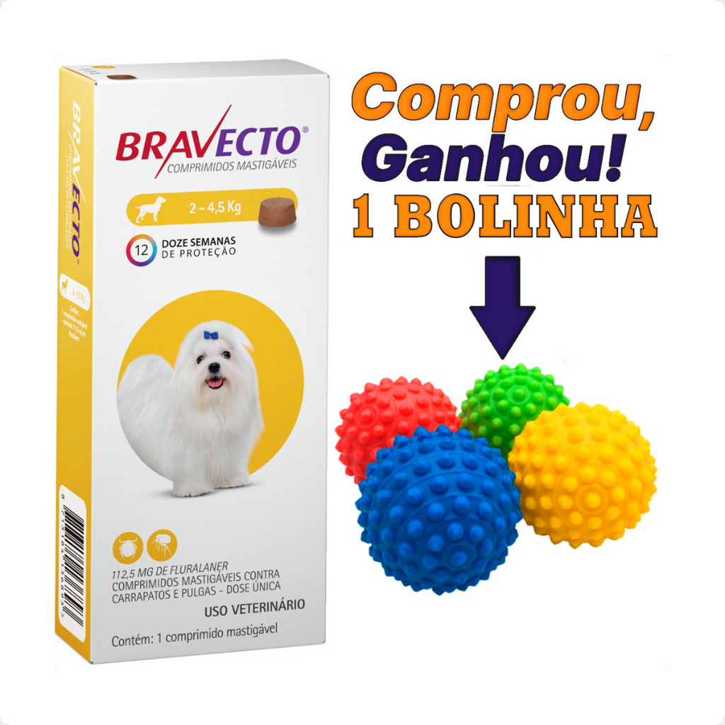 Bravecto para Cães de 2 a 4,5Kg - 112,5mg