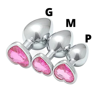 Plug Anal coração em Aço inox Tamanhos P.M.G Cores Diversas Sex Shop em Oferta na Shopee