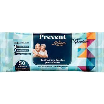 Lenco Umedecido Toalha Prevent Wipes Adulto Com 50 Unidades | Shopee Brasil