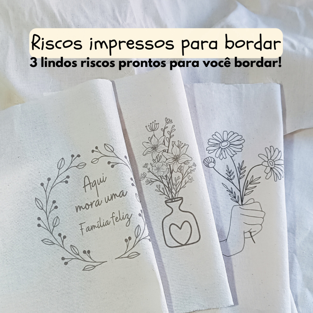 COMO FAZER BORDADO: pontos de bordado para iniciantes com riscos para  bordar em bastidor - grátis 