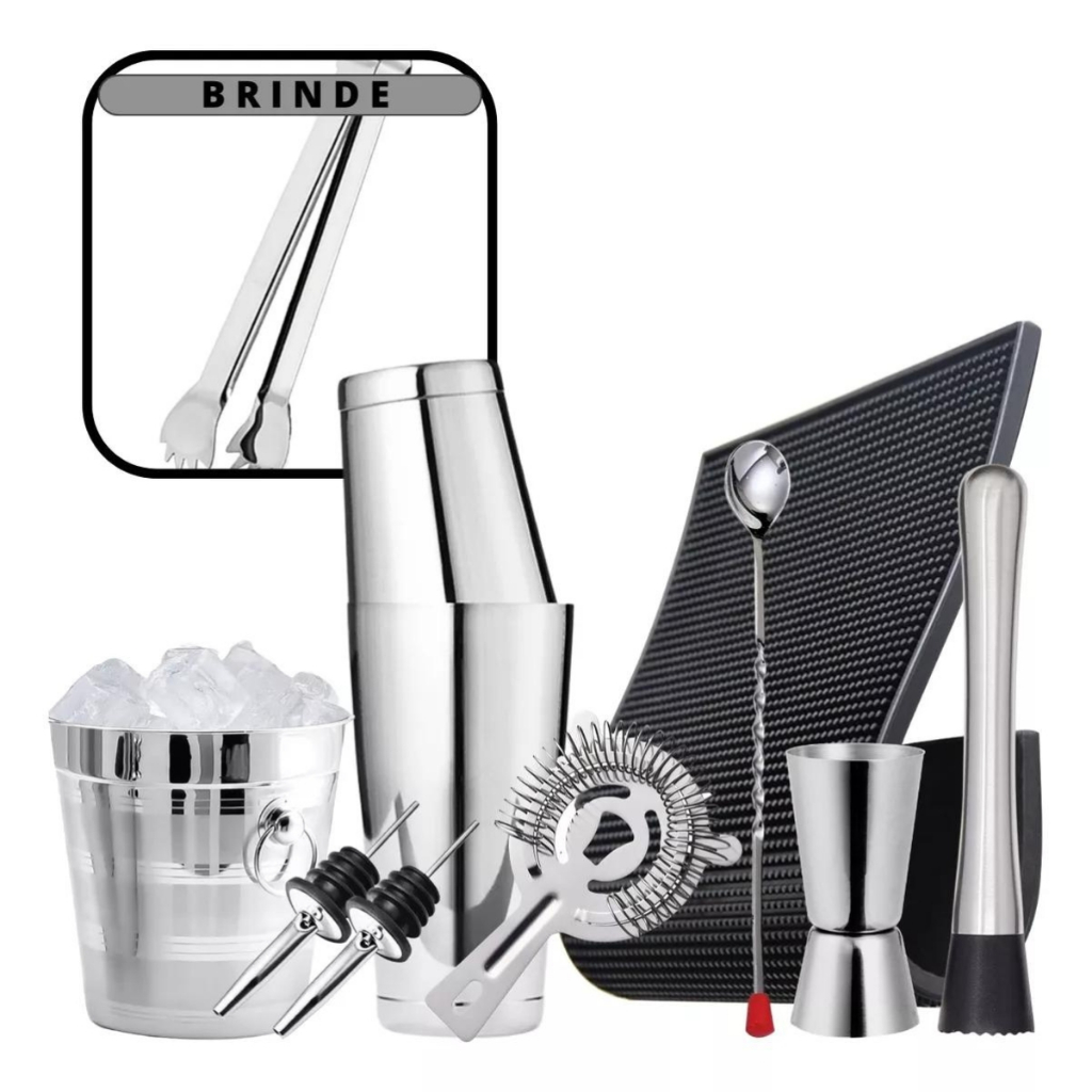 Kit Barman Completo Profissional Coqueteleira Boston | Shopee Brasil