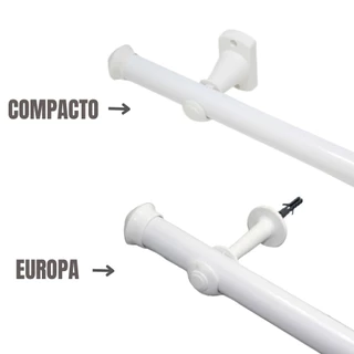 Varão de Cortina 2,40 Metros 19mm Branco Compacto / Europa