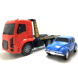 Caminhao de Brinquedo Reboque Resgate Guincho + Fusca de Brinquedo