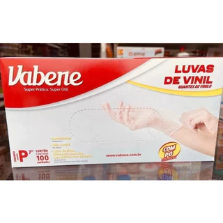 Luva 100% Vinil Descartável Mais Elastica Com Pó 100u P M G