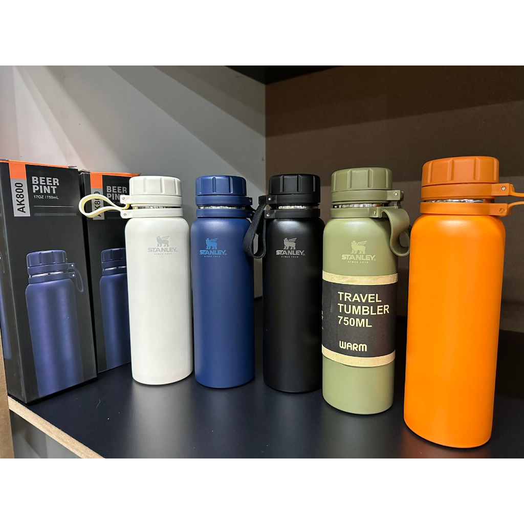 Garrafa Térmica Compacta 750ML Aço Inox Com Tampa E Alça Camping