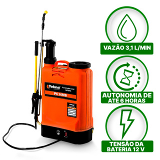 Kit Pulverizador Costal C/ 4 Bicos 16 Litros Profissional A Bateria