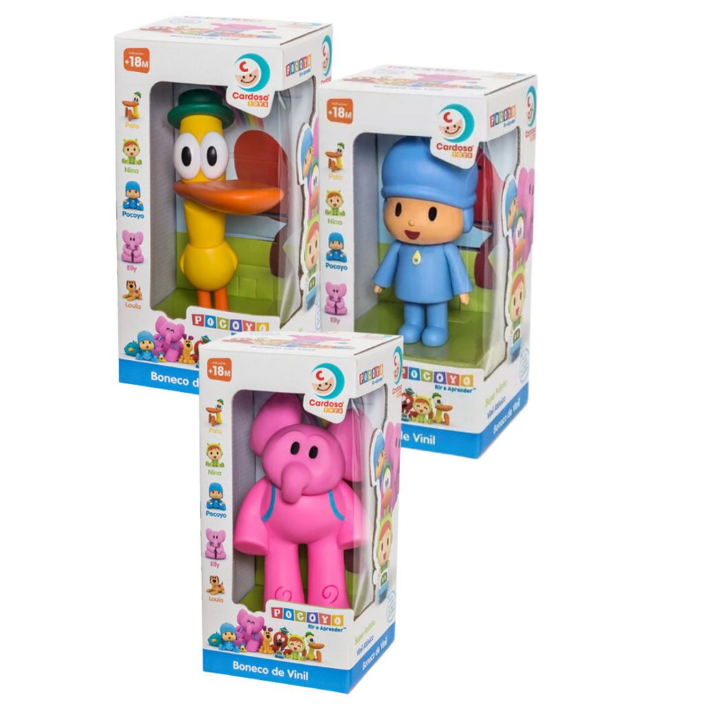 Kit 3 Bonecos Turma Do Pocoyo De Vinil Todos Personagens - Pocoyo, Pato ...