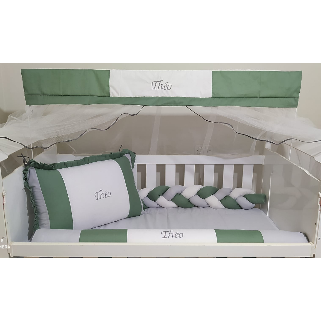 Kit de Berço 7pçs Personalizado Americano 100% algodão