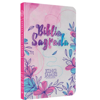 Bíblia Sagrada KJA | Capa Dura | Slim |Edição Luxo| Flores Desenho Com bordas coloridas