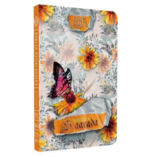 Bíblia Sagrada KJA | Capa Dura | Slim |Edição Luxo| Floral Abstrato Com bordas coloridas