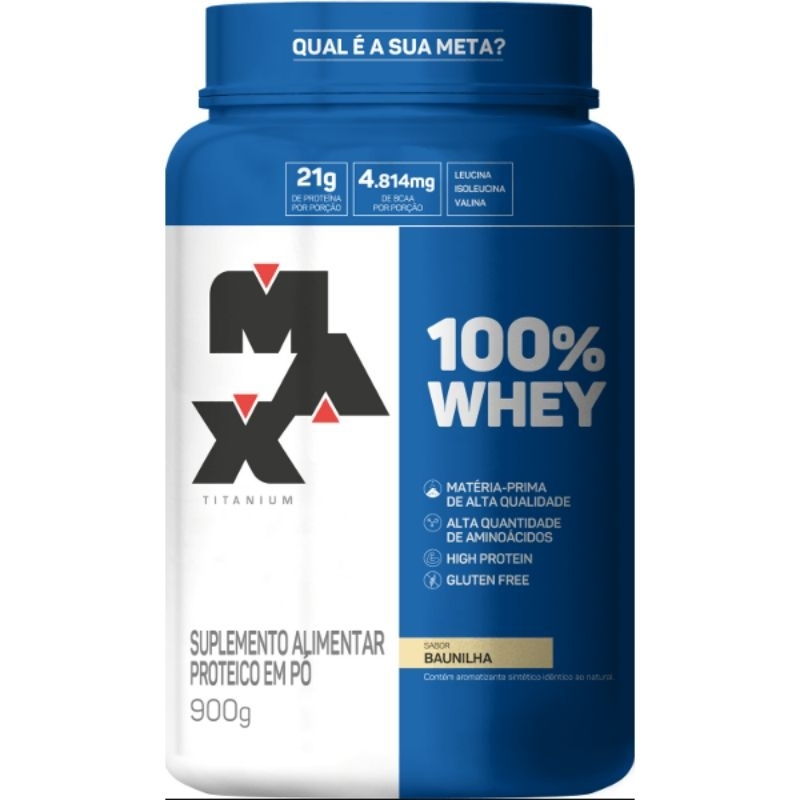 100% Whey Pote 900G – Max Titanium.