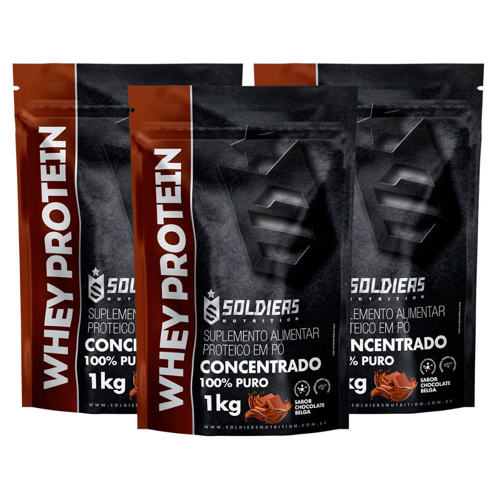 Kit: 6Kg Whey Protein Concentrado – 100% Importado – Soldiers Nutrition