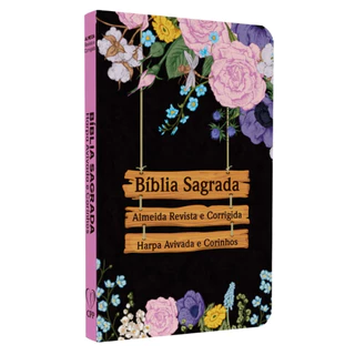 Bíblia Sagrada Slim Capa Dura | RC | Edição Luxo | Jardim Preto Com bordas coloridas