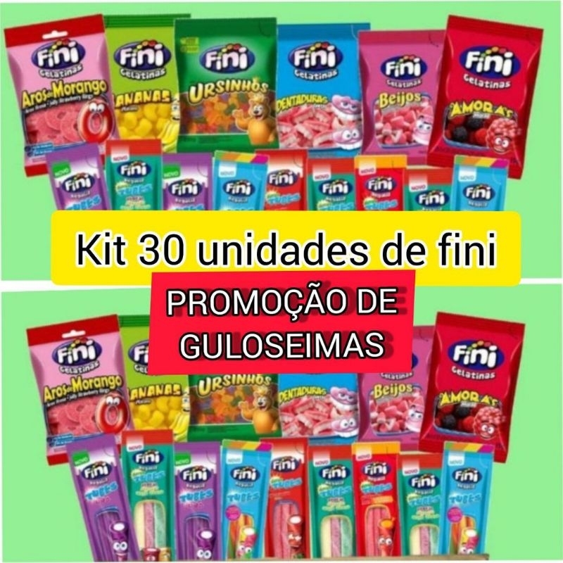 Kit 30 unidades bala fini doce sabores variados | Shopee Brasil