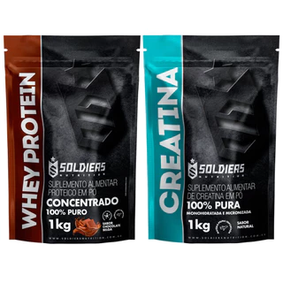 Kit: Whey Protein Concentrado 1Kg + Creatina Monohidratada 1Kg - 100% Importado - Soldiers Nutrition