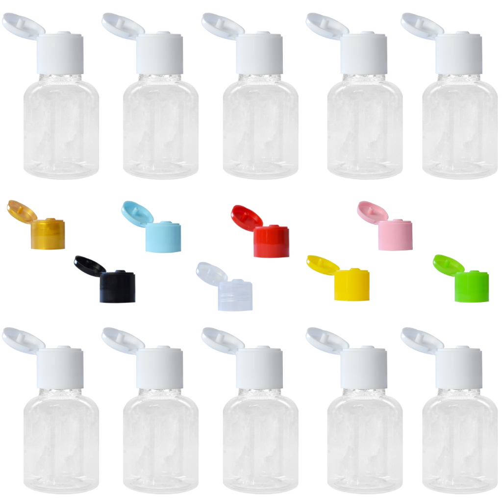 100 Mini Frasco De Plástico 20ml C/ Tampa Fliptop Para Molhos Delivery