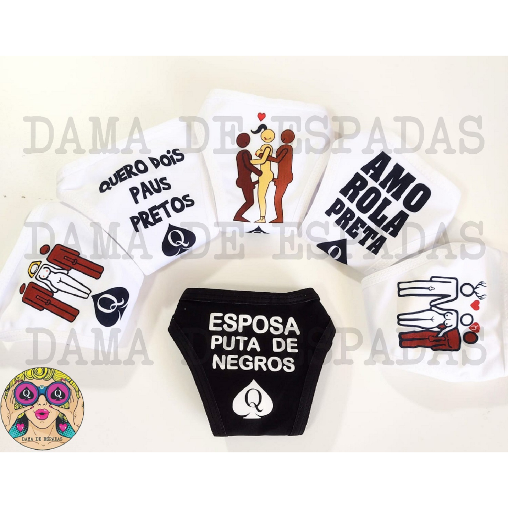 Kit 6 calcinhas fetiche eróticas HOTWIFE, CUCKOLD estampas para Hotwife,  Blacked. | Shopee Brasil