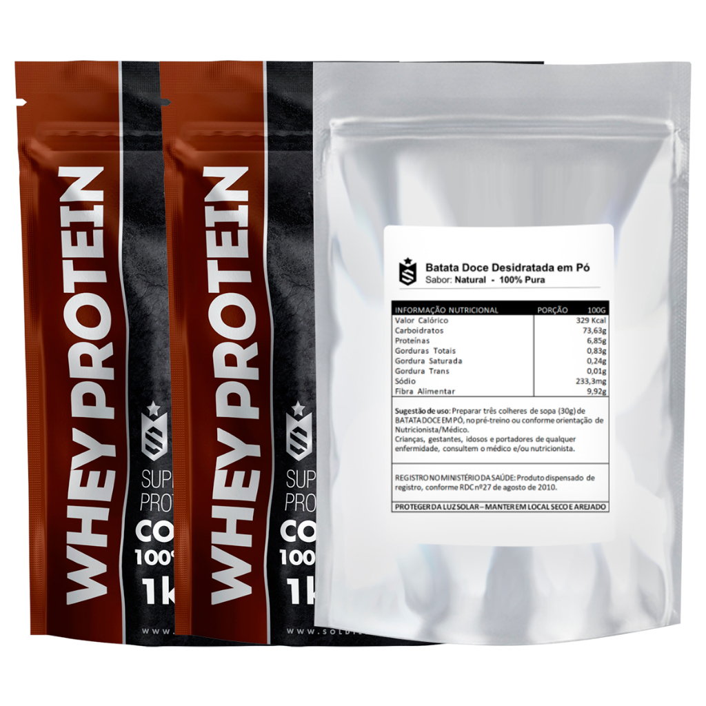 Kit: Whey Protein Concentrado 2Kg + Batata Doce Desidratada Em Pó 1Kg – Soldiers Nutrition