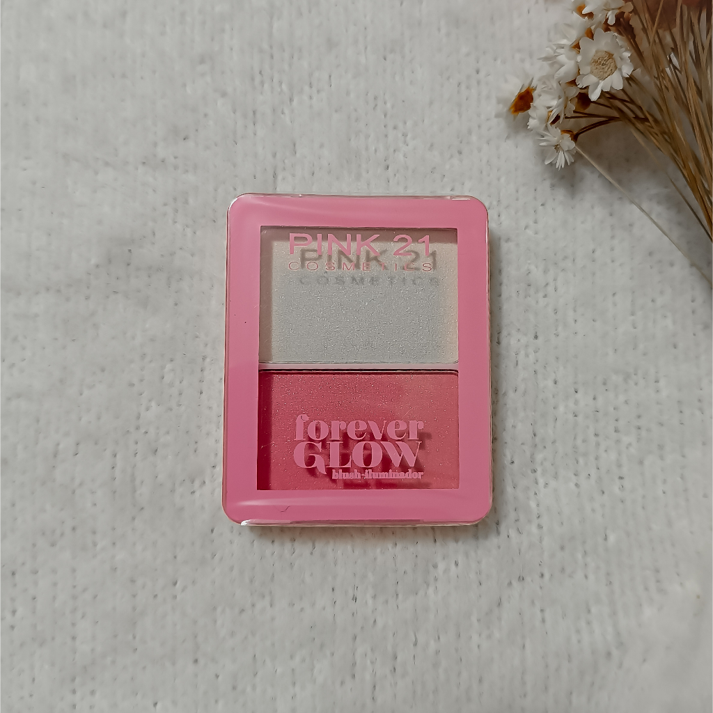Duo de Blush e Iluminador pink 21 paleta Forever Glow | Shopee Brasil