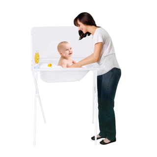 Banheira Luxo com Trocado e Suporte para Bebê Banho Infantil