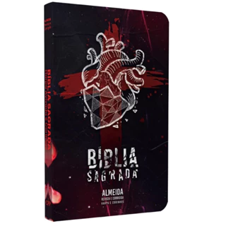 Bíblia Sagrada Slim Capa Dura | RC | Harpa e Corinhos | Edição Luxo - Coração de Pedra Com bordas coloridas