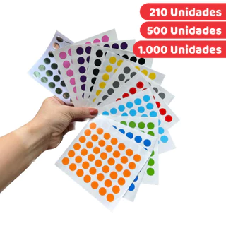 Etiqueta Bolinha Identificação Codificação Redonda 12mm Cartela com 42 unidades