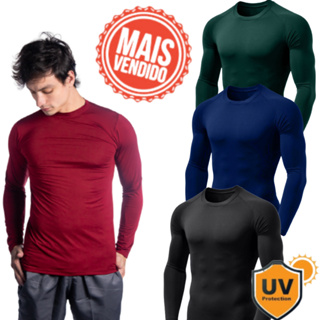 Camiseta Térmica Elite Manga Longa Uv50+ Fit Esporte Oviedo em Promoção