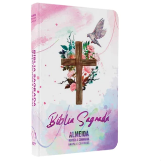 Bíblia Sagrada Slim Capa Dura | RC | Harpa e Corinhos | Edição Luxo - Espírito Santo Com bordas coloridas