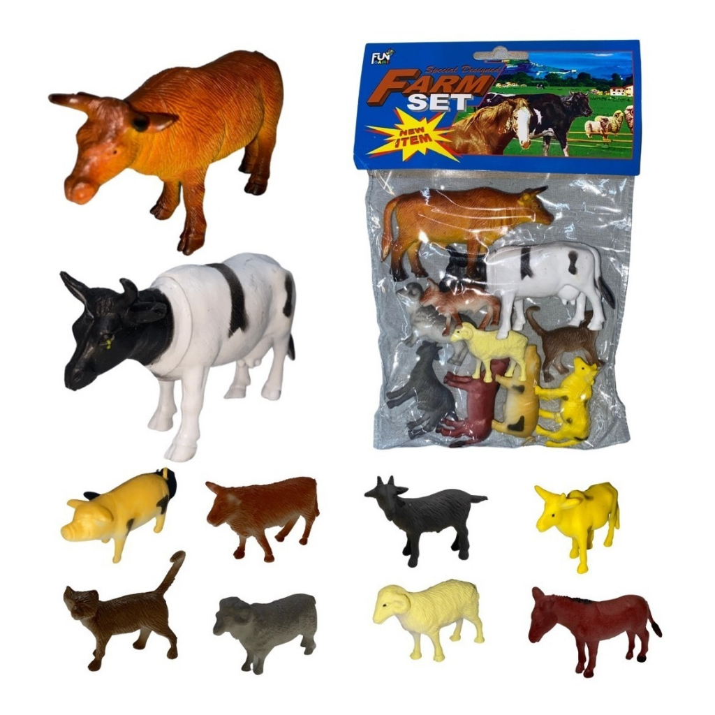 Kit Caminhão Trator Bois Animais Fazenda Brinquedo Infantil