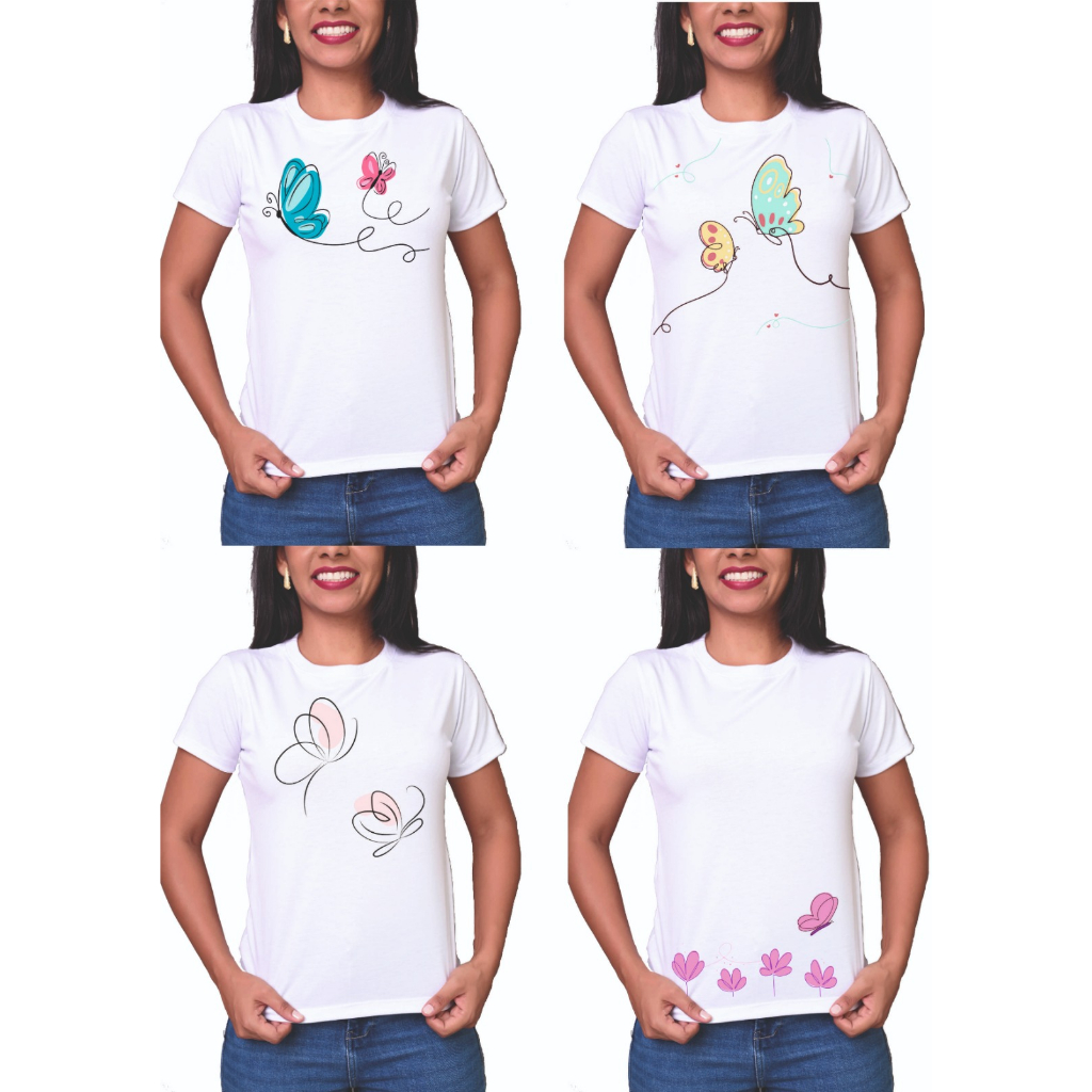 T-Shirt Branca Borboleta Evangélica, Camiseta Feminina Use-Criativa Nunca  Usado 70594402