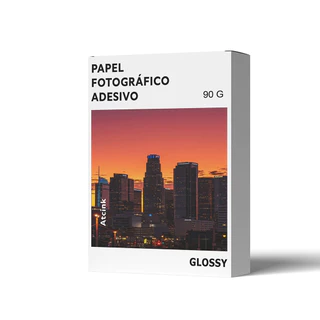 100 FOLHAS A4- Papel fotografico [ Glossy ] ADESIVO 80/90 Premium p/ impressão jato de tinta.