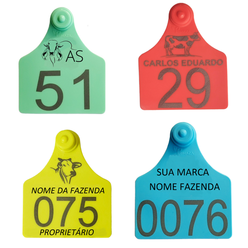 100 Brincos Grandes Bovinos Personalizados com Logo ou Marca