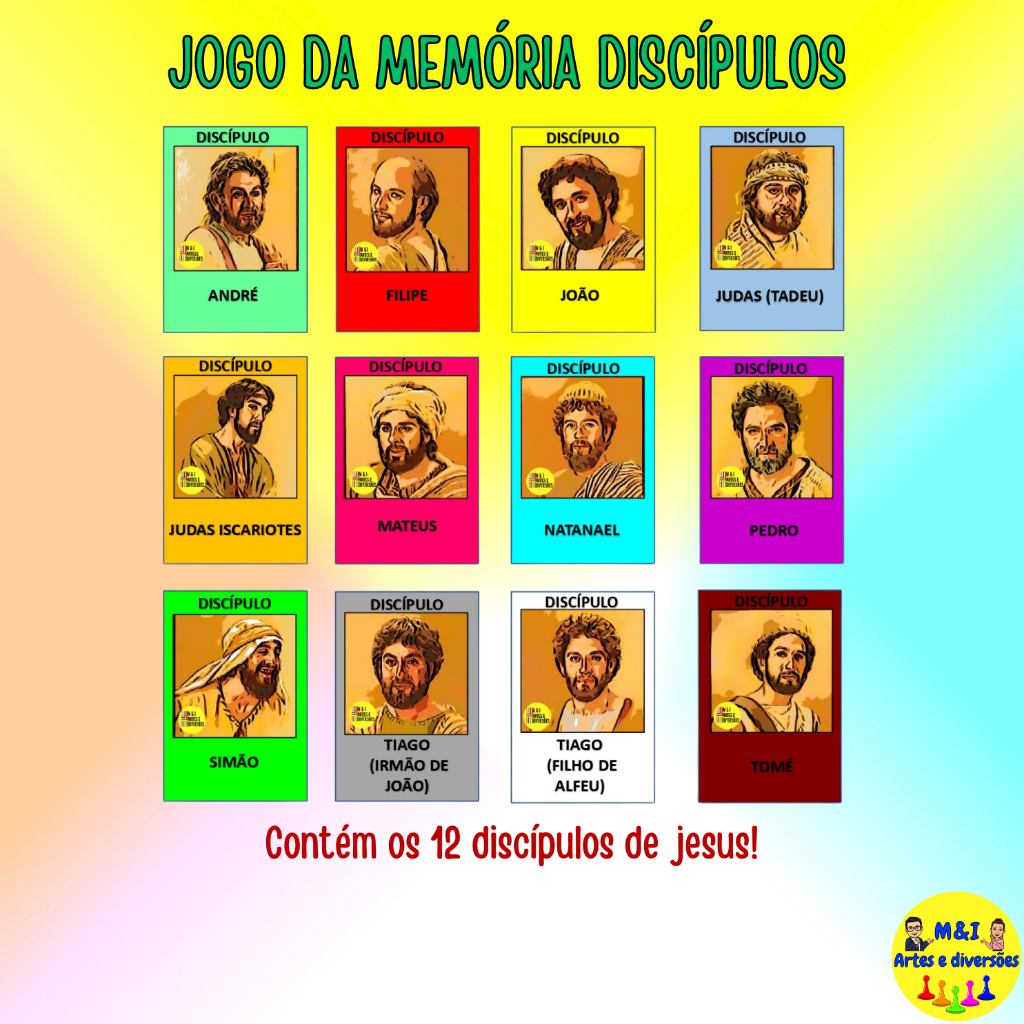 JOGO DE MEMÓRIA DOS 12 DISCÍPULOS - - Loja do Tio Adriano