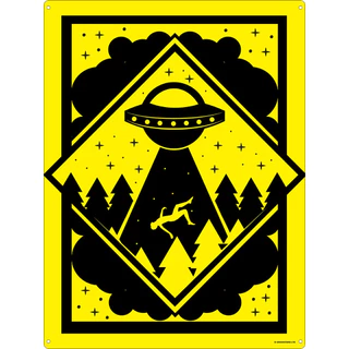 Alien - Placa quadro decorativo 20x29cm Mdf - Abdução