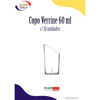 Copo PIC 061 Verrine 60 ml c/10 unid. - Plastilânia - sobremesas, doces, confeitaria