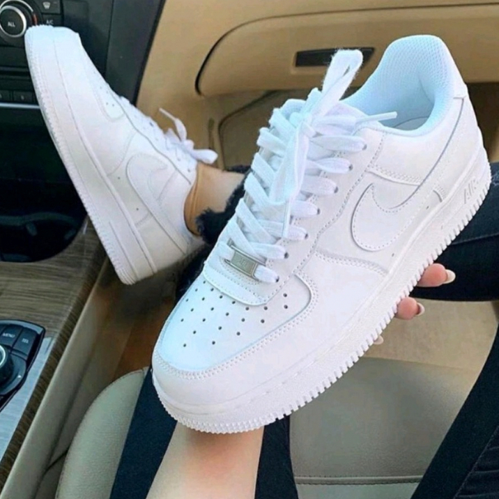 Tênis Air Force 1 Feminino Masculino Confortável Branco Preto Casual Ideal Para O Dia A Dia Ir À Escola Faculdade Preto