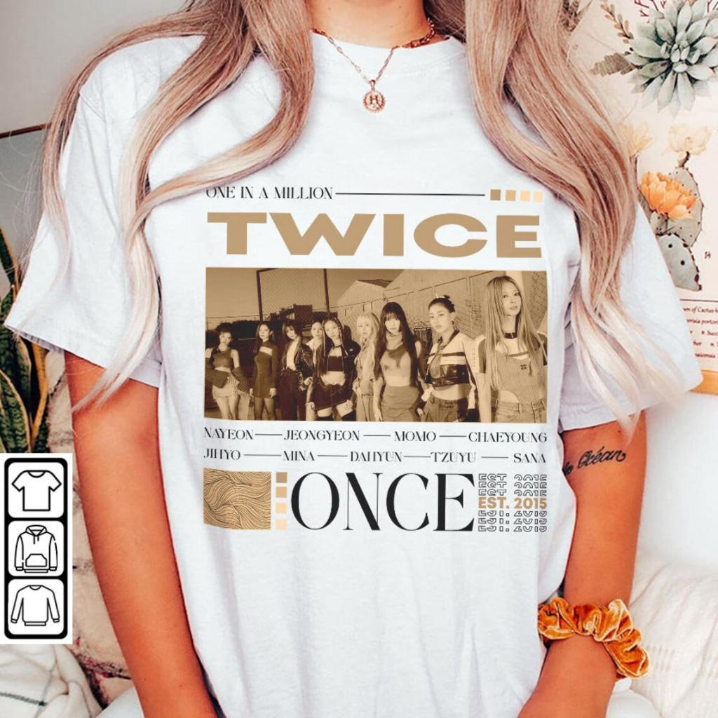 Camiseta T-shirt Unissex Algodão Twice Grupo Kpop Once | Shopee Brasil